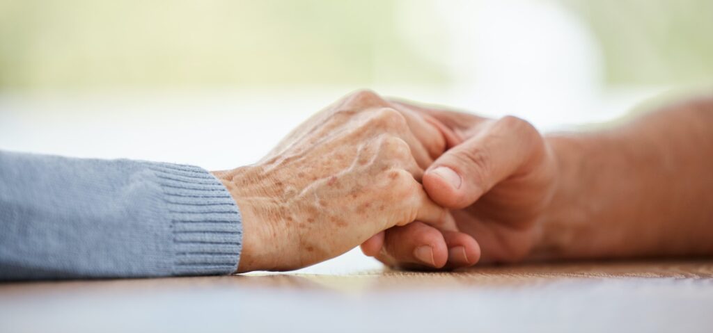Healthcare, help or people for support holding hands of patient for trust, consulting or cancer new